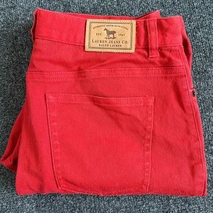 Red Relaxed Fit Ralph Lauren Pants, size 6